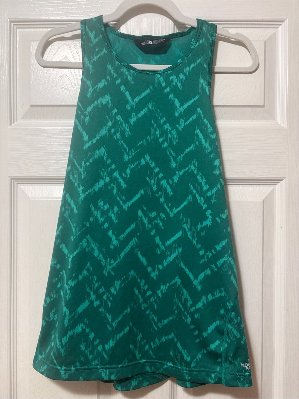 The North Face Green Chevron-Print Athletic Tank